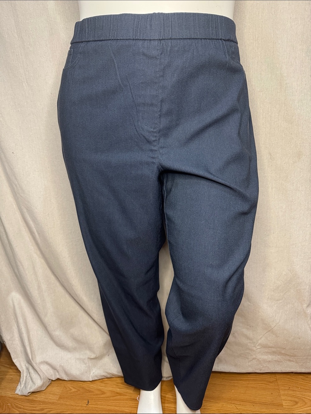 Dalia Womanโs Elastic Waist Trousers in indigo 20w